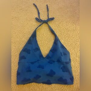 Pacsun halter top with flowers, royal blue